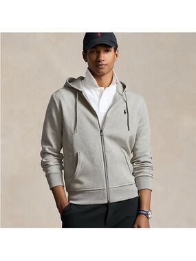 Ralph Lauren Light Gray Zip-Up Hoodie Sweater